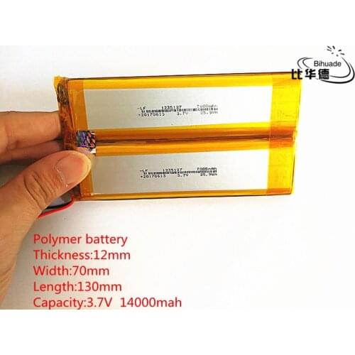 Free shipping 2pcs/lot Liter energy battery 1270130 3.7V 14000mAh Lithium polymer Battery with Protection Board For Tablet