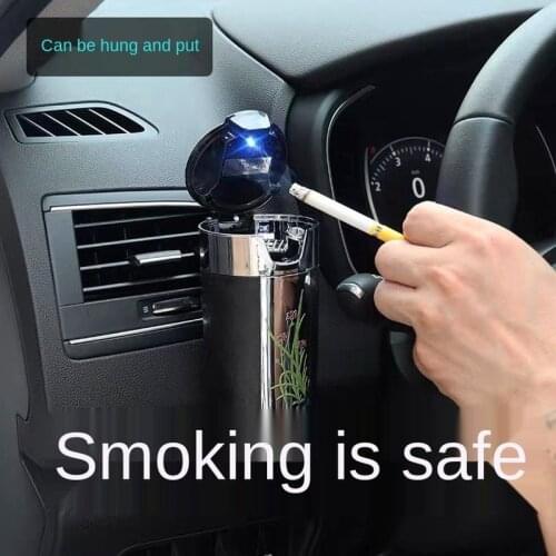 For Audi Volkswagen Lexus BMW Benz Cadillac LED luminous ashtray with bracket and cover LED luminous universal ashtray