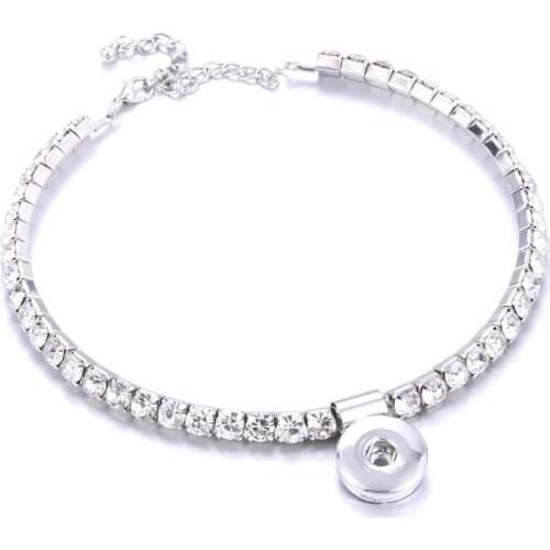 Lobster Buckle Elasticity Snap Jewelry Crystal Choker Classic Torques Fit 18mm Snap Button Necklaces & Pendants DIY Jewelry