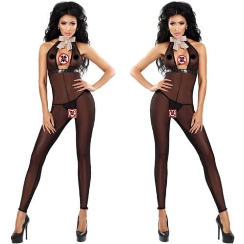 Hot Women Sexy Lace Spandex Lingerie Bodysuit Jumpsuit Stripper Clubwear Nightwear Party Dress 20226 one size S-L