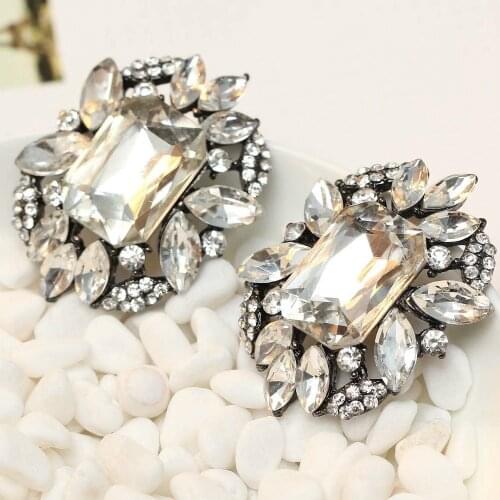 HOT HOT HOT Womens fashion earrings New arrival brand sweet metal with gems stud crystal earring for women girls J C Z A