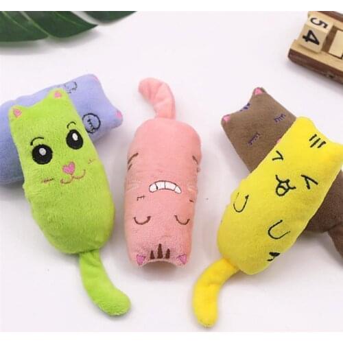 Teeth Grinding Catnip Toys Funny Interactive Plush Cat Toy Pet Kitten Chewing Vocal Toy Claws Thumb Bite Cat Mint For Cats