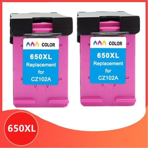 2PC Color Compatible Ink Cartridge 650XL Replacement for hp650 for hp 650 xl Deskjet 1015 1515 2515 2545 2645 3515 4645 Printer