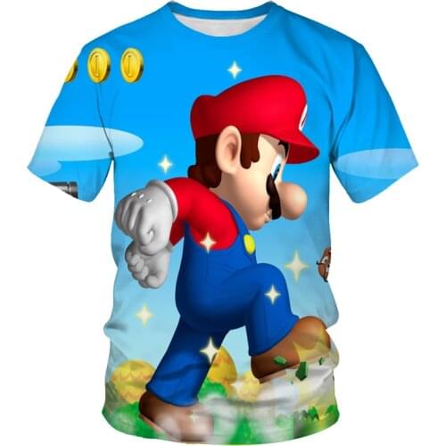 Summer fashion new mens and womens children super love T-shirt animation labor insurance workers 3D printing casual short-slee