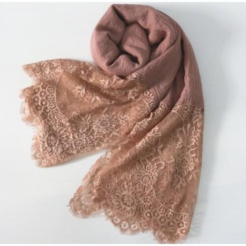 Hot sale high quality solid plain luxury viscose flower lace elegant women scarves shawls muslim hijab wraps bandana 50pcs/lot