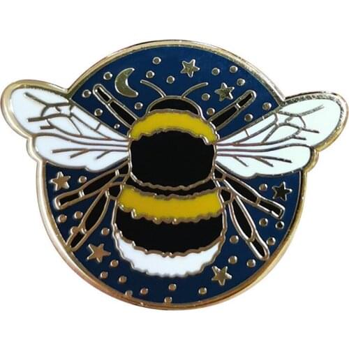 K3170 Star And Moon Bee Metal Enamel Pins and Brooches for Lapel Pin Backpack Bags Badge Collection Gifts