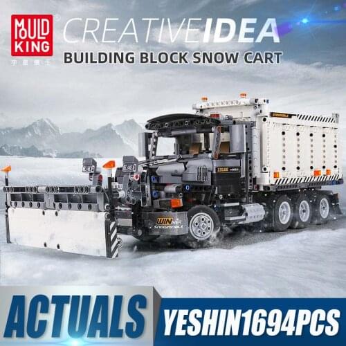 Mould King 13166 High-Tech MOC series Snow cleaning car Great Vehicles Building Blocks Model Bricks Truck Kids DIY Toys Gifts
