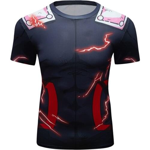Newest Design Digital Printing Men Outdoor Short Sleeve Gym &Running Sport Black Tshirt