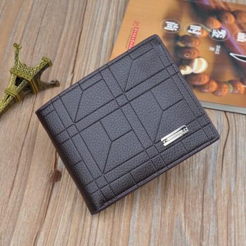 New Men Wallets Male Bifold PU Leather Purses Mens Coin Card Holders Short Multi-card Position Money Bag Portable Slim Wallet