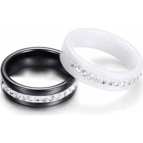 Wedding Couple Ring Women Men Ceramics Anniversary Engagement Ring Unique Love