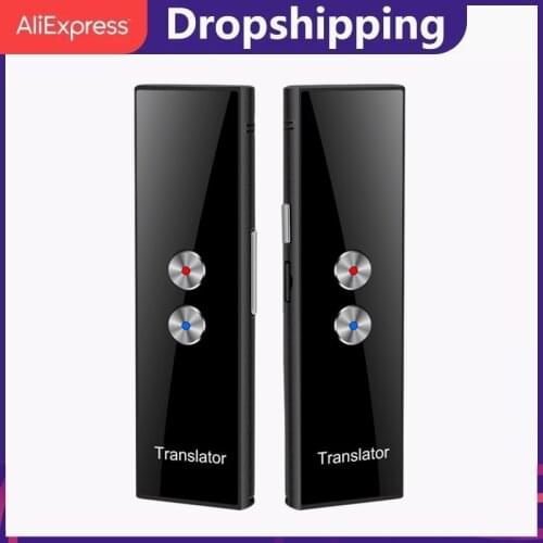 T8 Portable Mini Wireless Smart Translator 68 Languages Two-Way Real Time Instant Voice Translator APP Bluetooth MP3 Player