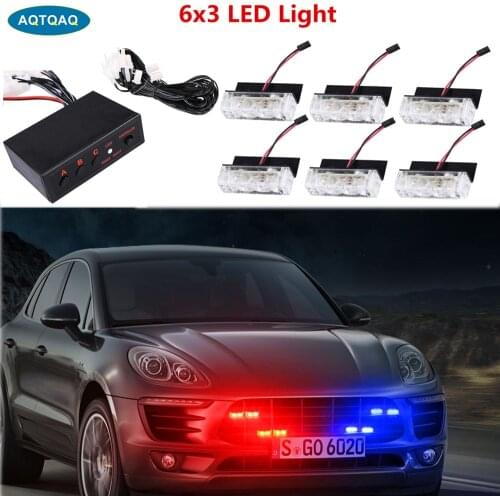 18 LED Warning Use Flashing Strobe Lights Emergency Vehicle Strobe Lights Bar for Windshield Dash Grille