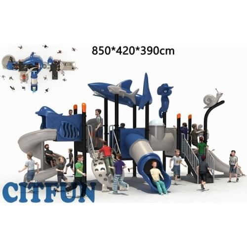 Attractive Ship model PE Plate Kids safe climb net playground outdoor , Quality Guarantee slide for Amusement Park OPB19-052B