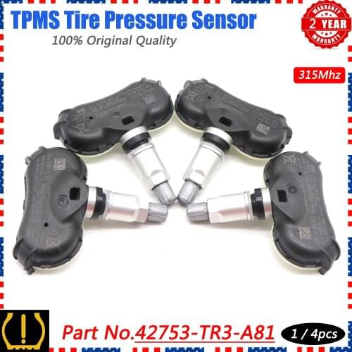 XUAN 4PCS Tire Pressure Monitor TPMS 42753-TR3-A81 For Acura CSX Honda Civic CR-Z 2XA Element Fit Insight 2MA Odyssey Touring