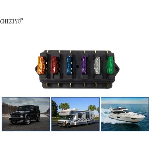 6P Insert Fuse Holder Box Car Vehicle Power Circuit Blade Fuse Box Block With 5-30A Fuse Block Accessories Drop Ship CHIZIYO