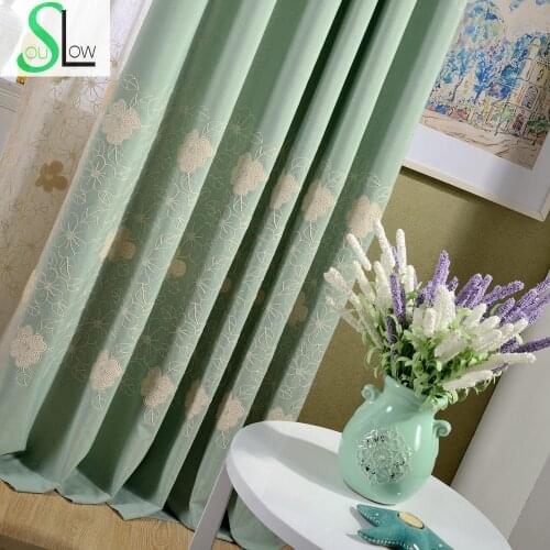 Flower Face Embroidery Curtain With Multicolor Optional Screens Cotton French Window Curtains For Living Room Bedroom Tulle