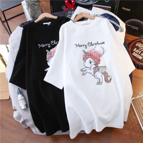 T-shirt 100% Cotton Loose Short-sleeved T-shirt Female Korean Version of The Wild New Loose Summer Dress White Upper Clothes
