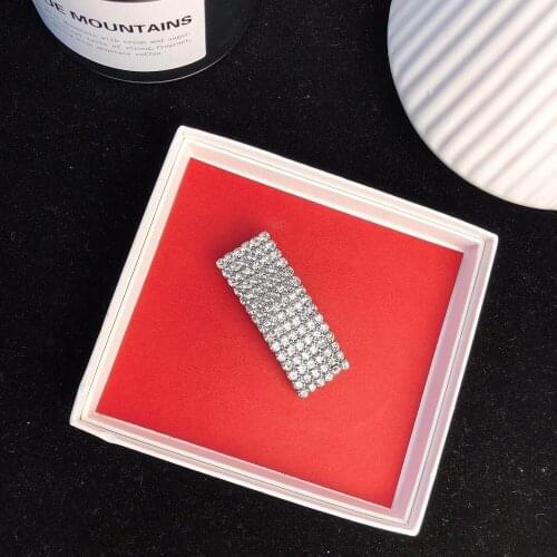 Fashion Jewelry 925 Sterling Hairpin White Crystal Rectangle Design Tassel Big Hairwear Top Quality Fashion Party Women Jewelry