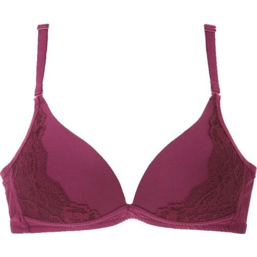 Sexy Deep V Seamless Thin Cup Triangle Bras Sexy Lace Push Up Bras Basic Soft Wireless Embroidery Top Quality Lingerie for Women
