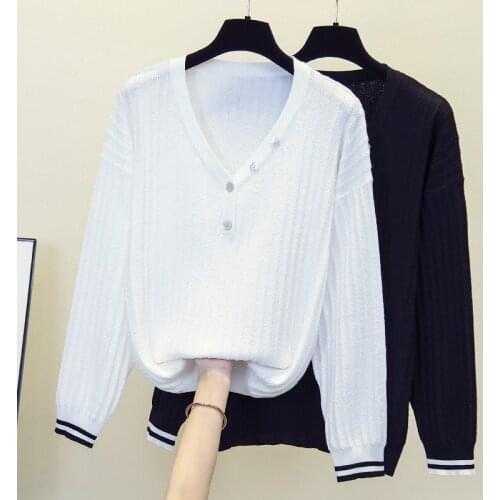 2021 Women Winter V neck Pullover Female Basic Autumn And Winter Loose Chic Pull Jumpers Outerwear Geometric Sweater