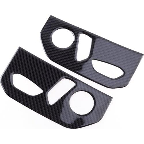 1 Pair Carbon Fiber Electric Seat Panel Cover Adjustment Button Trim Sticker Fit for Ford F150 2015 2016 2017 2018 2019 2020