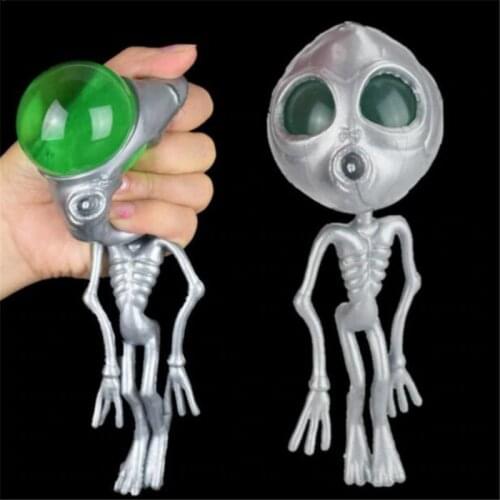 1pc Halloween Alien Squeezing Spoof Toys Alien Eyeballs To Burst Doll Vent Extrusion Toys Gadgets Anti-stress Latex Trick Gift