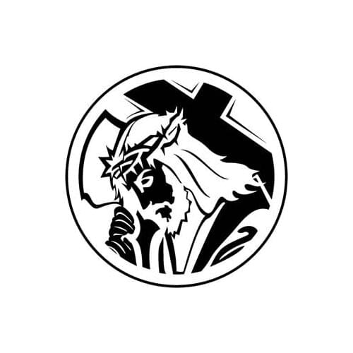 17.8CM*17.8CM Jesus Vinyl Car Motorcycle Sticker Decals Black/Silver C13-000202
