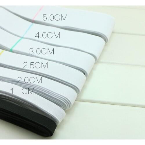 20 yards/lot Flat Thin wide white elastic rubber band clothing accessories nylon webbing garment sewing accessories