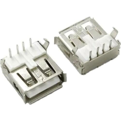 20PCS Right Angle 4 Pin USB Type A Standard Port Female Plug Jacks Connector PCB Socket USB-A type