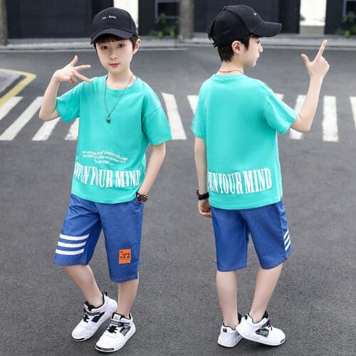2021 Kids Boys Clothing Set Tops Cartoon T-shirt + Pants Set Sports Boys Clothes Casual Children Clothing Suits 5 6 8 10 12 Year