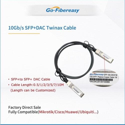 3Meters SFP+10G DAC Cable Passive Direct Attach Copper Twinax Cable 30AWG Compatible Ubiquiti Mikrotik SFP DAC Cable etc