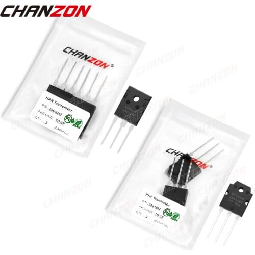 4pcs (2PCS 2SA1962 + 2PCS 2SC5242) TO-3P NPN PNP Transistor Kit Bipolar Junction BJT Triode Tube Fets DIY Integrated Circuits