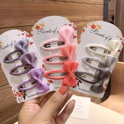 9PCS/Pack Gradient Ribbon Girls Hair Bows Snap Clips School Kids Hairpins Headdress Children Girls Hair Accessories