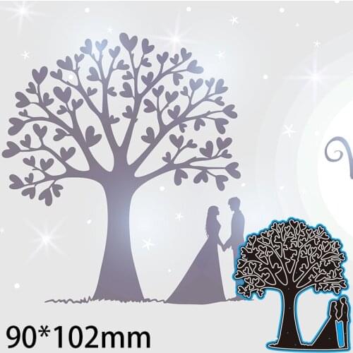 90*102mm Heart Tree Couple Cutting DIES Stencil DIY Scrapbook Embossing Card Craft Template Paper Photo Album