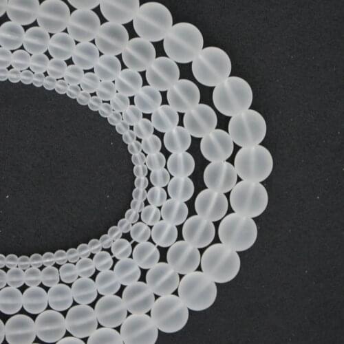 Natural Stone Frost Clear Quartz Crystals Beads 4-12mm Loose Beads for Jewelry Making Charm Accessories DIY Free Shipping 15"