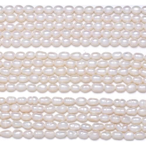 Natural Freshwater Pearl Beads High Quality Rice Shape Punch Loose Beads For DIY Elegant Necklace Bracelet Jewelry Making