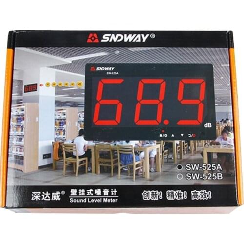 SNDWAY Digital Sound Level Meter 30 to 130db large LCD Wall Hanging Type Decibel Noise Meter for Restaurant Indoor/office/home