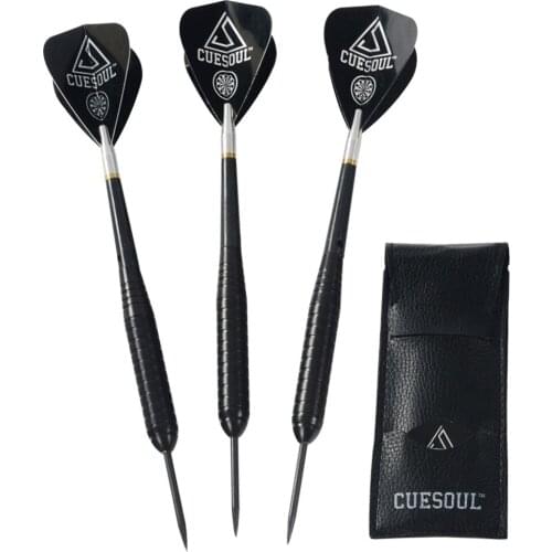 Cuesoul Steel Tip Dart Set with 24 Grams Brass Barrel & Aluminum Shafts and Wallet