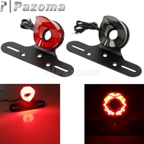 Motorcycle Rear License Plate Mount Holder Emark LED Brake Tail Light For Harley Honda Yamaha Suzuki Kawasaki Scooter Chopper