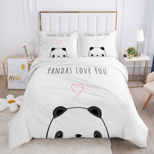 Children Bedding set for Kids Baby Child Girls boy140x200 Single Quilt/Comfortable/Duvet Cover Set Bed Linens Cute panda