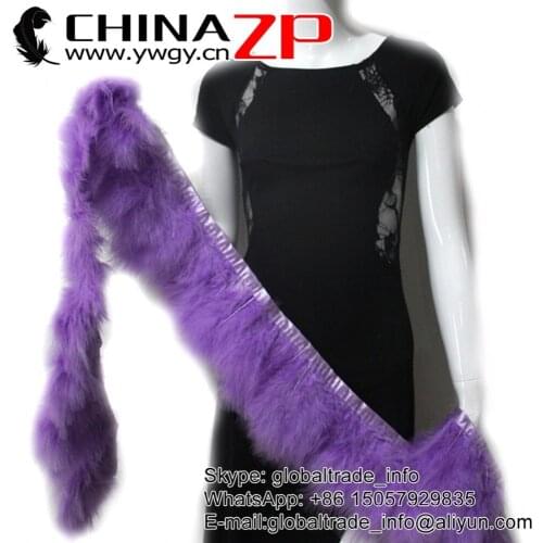 6-8Inch CHINAZP Factory 10yards/lot Gorgeous Graceful Dyed Purple Marabou Turkey Fluff Feather Fringe Trim