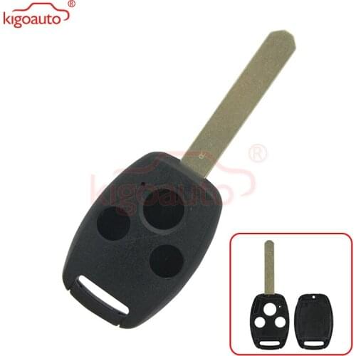 Kigoauto (with chip room) 3 Button Remote Car Key Case Shell For Honda Accord Fit CRV Civic Pilot Insight Ridgeline 2003-2011