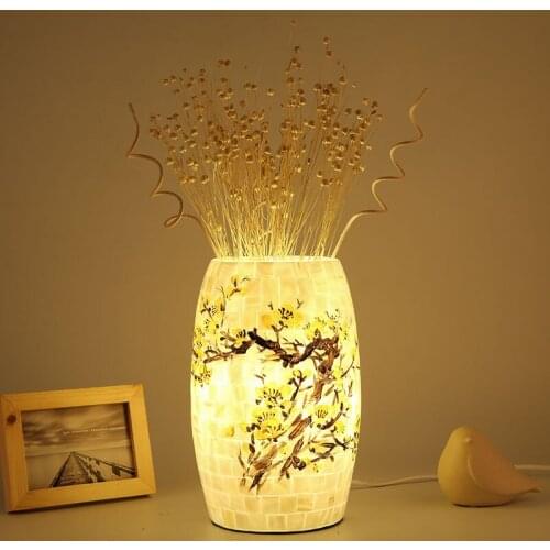 Creative Retro American Glass Table Lamps Designs Bedside Lamp Art Decorative Lights Desk Lamp Led Table Design Living Room Lamp