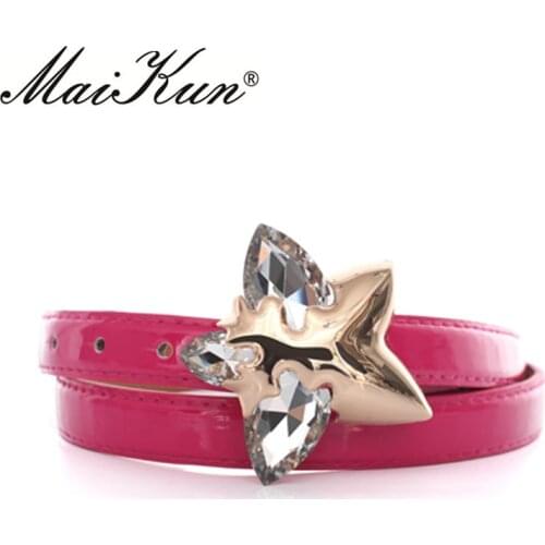 New Fashion Women Jeans Star Buckle Belts for Women Western Brand Designer Wedding Dress Belts Crystal Star Buckle