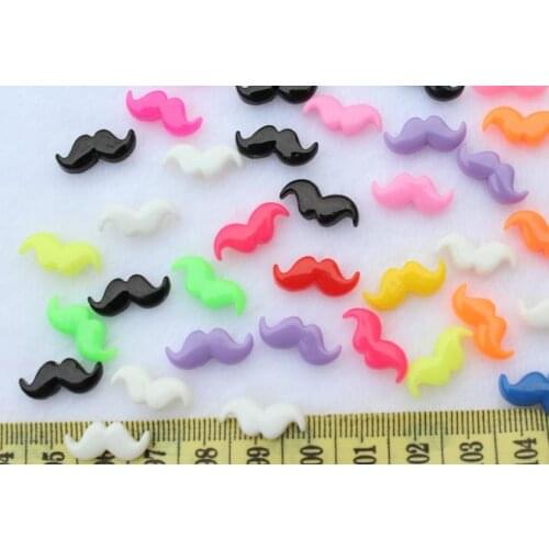 Set of 120pcs resin Kawaii Small Mustache Cabochons (16mm) Cell phone decor, hair accessory, embellishment, DIY decoden