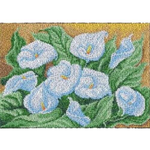 Latch hook kit with Pre-Printed Pattern DIY Rug Carpets embroidery hook Foamiran for needlework Home decoration Glory Flowers