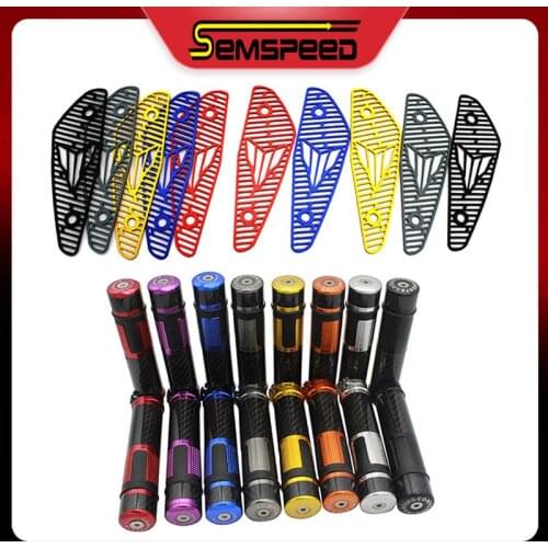Motorcycle Handle Grips Air Intake Filter Cover Set For Yamaha MT-15 mt 15 2018 2019 2020 SEMSPEED CNC Handlebar Ends Plugs