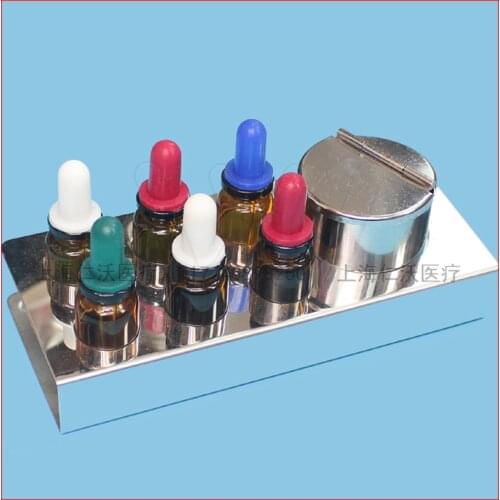 Dental glass drop bottle set with stainless Cotton swab bottle Color drop bottle Oral dental material