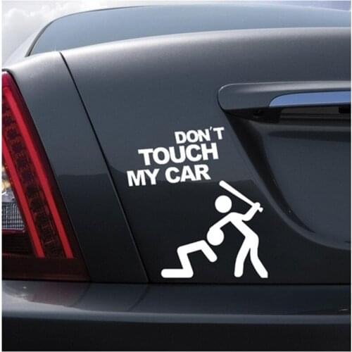 Don't touch my car quote stickers kawaii man bit adesivo de parede home decoration car stickers vinyl wallpaper wall sticker