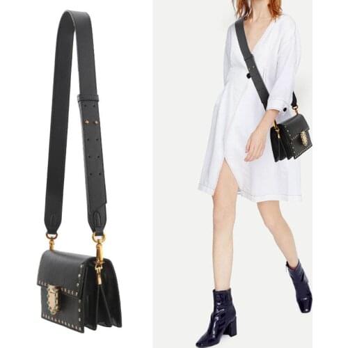 New Genuine Leather Adjustable Bag Strap Women Shoulder Messenger Bag With Accessories Ladies Bag Metal Hook Strap Luxury Handle